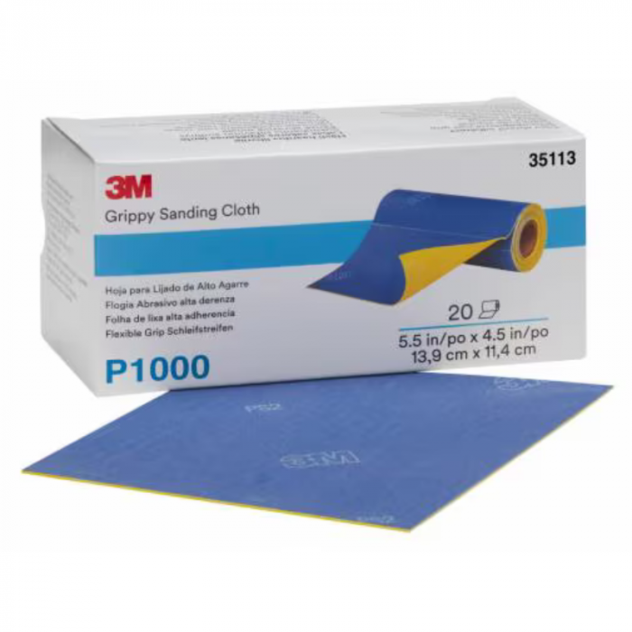 Hartie abraziva, 3M Grippy Sanding Cloth, slefuire pe umed, dimensiune 139 x 114 mm [1]
