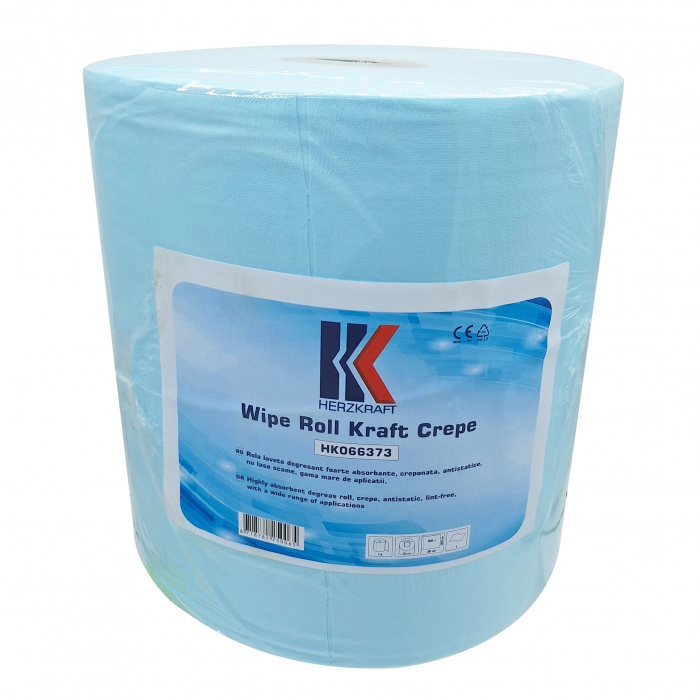 Laveta degresat, Herzkraft 066373, pentru vopsea pe baza de apa si solvent, culoare albastru, rola cu 500 buc [1]