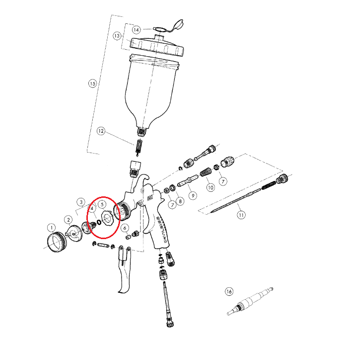 Set reparatie, DeVilbiss K-5030, pistol vopsit DeVilbiss FLG-G5 [2]