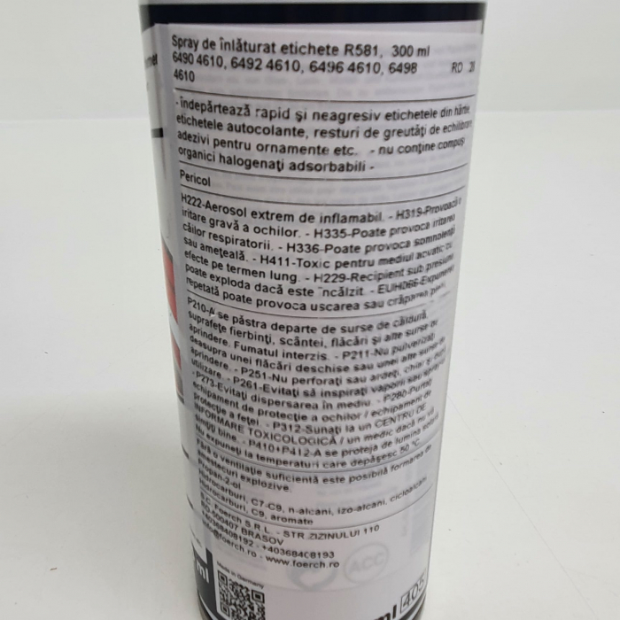 Spray FORCH R581, pentru înlăturat etichete, cantitate 300ml [2]