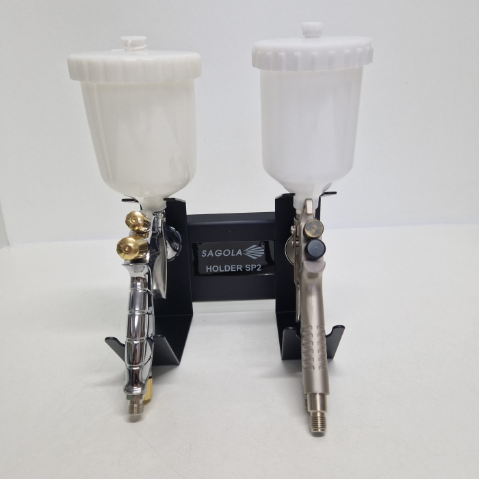 Suport dublu pentru pistol de vopsit, Sagola 40000246, metalic cu suport magnetic, pentru 2 pistoale [4]