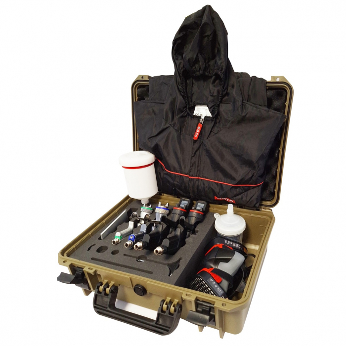 Valiza promo SATAjet® Jet X Digital Pro HVLP O 1.3 mm, SATAjet® Jet X Digital Pro RP O 1.3 mm, pistol de filler, pistol retus, masca si combinezon [1]
