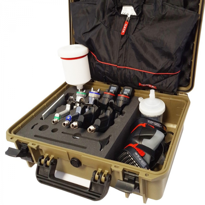 Valiza promo SATAjet® Jet X Digital Pro HVLP O 1.3 mm, SATAjet® Jet X Digital Pro RP O 1.3 mm, pistol de filler, pistol retus, masca si combinezon [3]