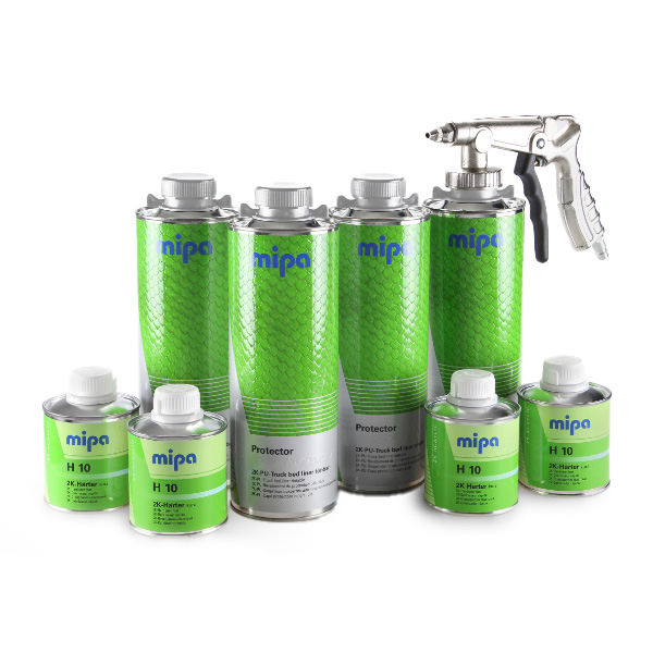 Vopsea heavy duty antizgarieturi, Mipa Protector, culoare la alegere, gramaj 750 grame + 250 grame intaritor, set 4 bucati + pistol [2]