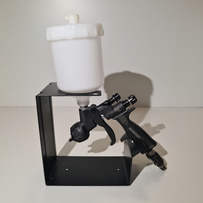 Pistol de vopsit, Walcom Genesi Carbonio 360 Light HTE clear (DIGITAL), cupa plastic 600 ml, duza la alegere, valiza, regulator aer, consum aer 380 l/min [8]