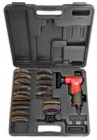 Masina slefuit pneumatica, Chicago Pneumatic CP7202D, orbitala, valiza cu discuri diferite granulati, diametru Ø 75mm [2]