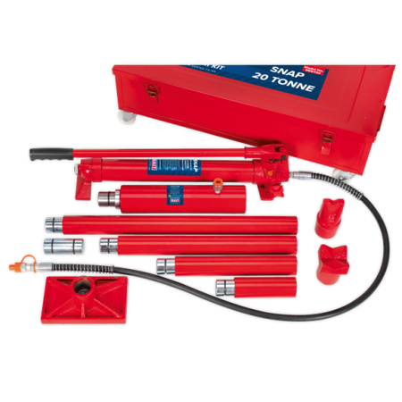Set presa hidraulica tinichigerie, Sealey RE9720, cilindru hidraulic de 20 tone, contine accesorii pentru tinichigerie [1]