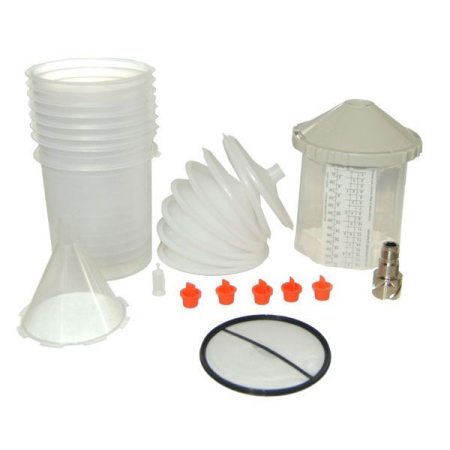 Pachet sistem pahare aplicat vopseaua, Devilbiss PPS DeKups DPC-610, set complet 50 buc, gramaj 710 ml  + adaptor + cana refolosibila [1]