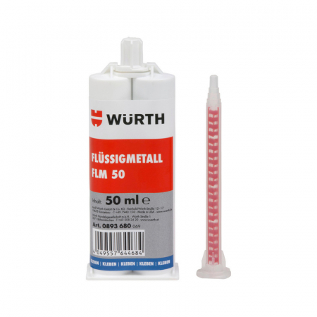 Adezivi - Adeziv epoxidic bicomponent pentru metal, Wurth 893 680, pentru repararea panourilor de metal, cantitate 50 ml