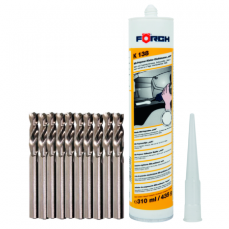 2. CONSUMABILE - Pachet promo, Forch K138 HSS-E, mastic polimer + burghie pentru puncte de sudura