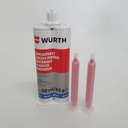 Adeziv plastic bicomponent, WURTH 893 500 3, adeziv plastic din 2 componente, uscare normala/rapida, gramaj 50 ml [2]