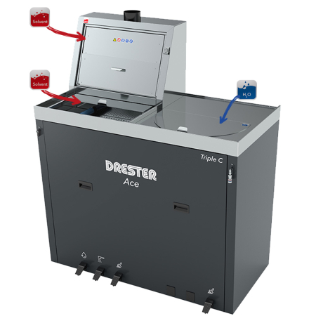1. PISTOALE VOPSIT - Aparat curatat pistolae de vopsit, Drester Ace Triple, functioneaza cu solvent / aqua