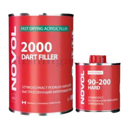 2. CONSUMABILE - Primer / Filler acrilic, Novol 2000 Dart, culoare alb / gri / negru, gramaj 1 / 2.8 litri + intaritor 0.2 / 0.7 litri