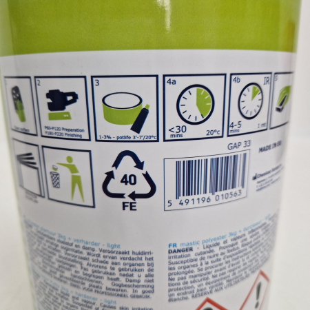 Chit poliester universal extra-light, Finixa GAP 33, de finisare, culoare verde, gramaj 3 kg, contine intaritor [6]