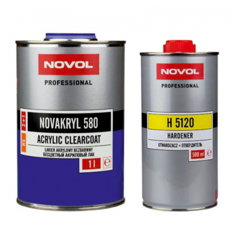 2. CONSUMABILE - Pachet lac auto, Novol Professional Novakril 580, cantitate 1 litru lac + 0.5 litri intaritor