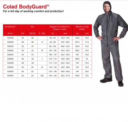 Combinezon protectie reutilizabil, Colad 5200xx BodyGuard® Premium comfort, culoare gri, cu gluga, material antistatic [7]