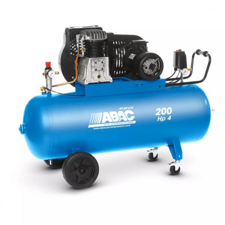 3. SCULE - Compresor aer cu piston lubrifiat, ABAC 4116019696, butelie 200 litri, debit aer 653 l/min, alimentare 380 V