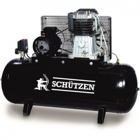 3. SCULE - Compresor aer cu piston lubrifiat, Schutzen TC-R7016B, alimentare 380 V, aer aspirat 350 l/min, butelie 200 litri