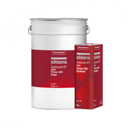 2. CONSUMABILE - Primer / Filler acrilic UHS, Sikkens Autocoat LV 251, culoare bej, gramaj 12 litri filler + 5 litri intaritor