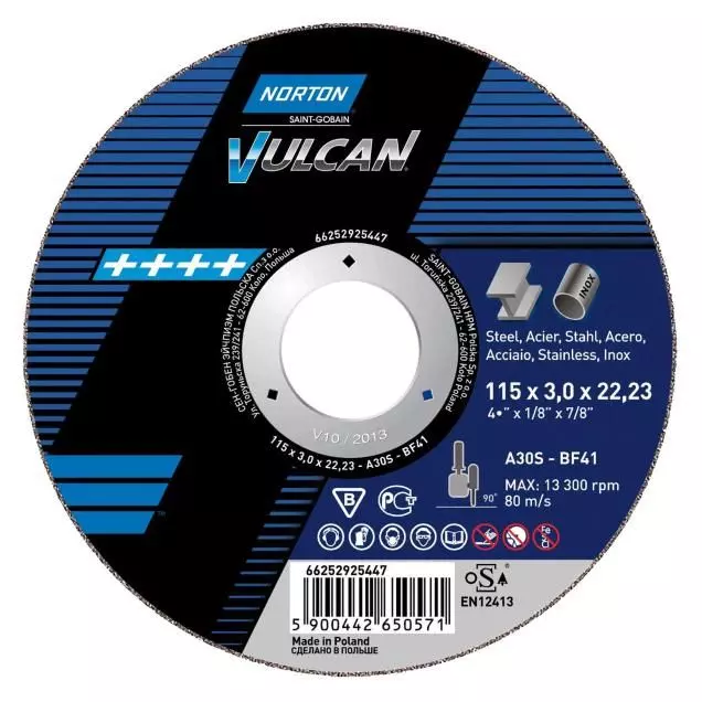 3. SCULE - Disc debitare, Norton Flex Vulcan, pentru polizor unghiular, diametru 115/125 mm