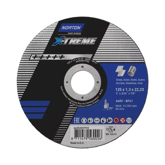 3. SCULE - Disc debitare, Norton X-Treme Life, pentru polizor unghiular, diametru 125 mm