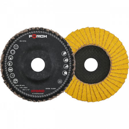 3. SCULE - Disc lamelar P40/60, Forch Ceramic Hybrid, pentru polizor unghiular Ø 125 mm (set 10 buc)