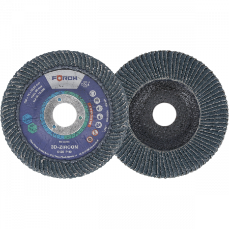 3. SCULE - Disc lamelar P40, Forch 3D Zirconiu, pentru polizor unghiular Ø 125 mm (set 5 buc)