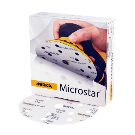 Disc polish film, Mirka® Microstar®, prindere velcro 15 orificii, duritati P800 - P2500, Ø 150 mm [4]