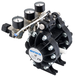 4.2 VOPSIRE (Airless) - Pompa cu membrana, Binks DX70 ratio 1:1 ratio, greutate pompa - 2.2 Kg, presiune aer maxima - 7 Bar