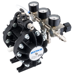 Pompa cu membrana, Binks DX70 ratio 1:1 ratio, greutate pompa - 2.2 Kg, presiune aer maxima - 7 Bar [5]