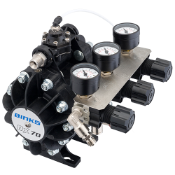 Pompa cu membrana, Binks DX70 ratio 1:1 ratio, greutate pompa - 2.2 Kg, presiune aer maxima - 7 Bar [7]