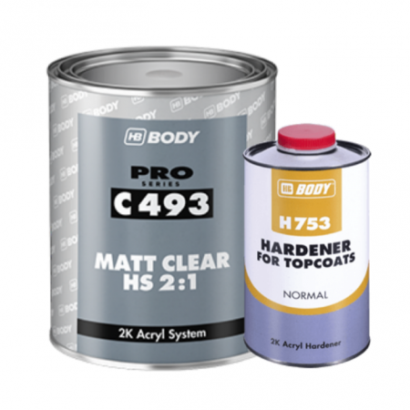 2. CONSUMABILE - Pachet lac auto mat, HB Body 493, cantitate 1 litru lac si 0.5 litri intaritor 753
