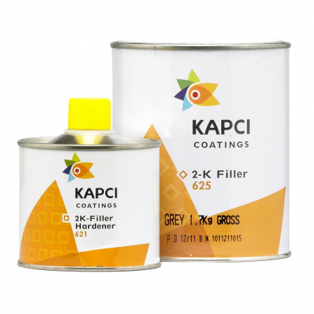Filler - Filler acrilic, Kapci 625, 2K, culoare alb / gri / negru, cantitate 0.8 l filler + 0.2 l intaritor