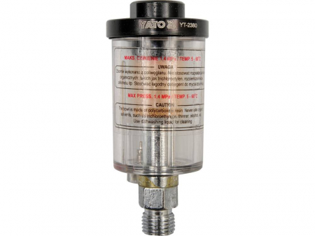 Filtre cu montare pe furtun - Filtru aer cu montare pe furtun, Yato YT-2380, pentru condens si impuritati, filet conectare 1/4, purjare manuala