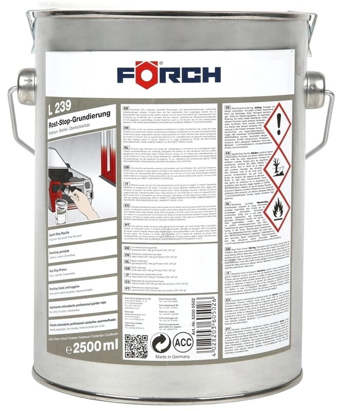 Grund profesional anti-rugină, Forch L239, diferite gramaje 750 ml - 2.5 litri [2]