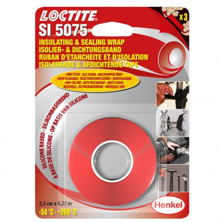 2. CONSUMABILE - Banda autoadeziva, Loctite SI5075, din cauciuc siliconic, pentru etansare si izolare, dimensiune 2.5 cm x 4.27 metri