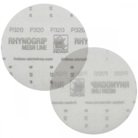 Disc abraziv velcro - Disc abraziv slefuit velcro, Indasa Rhynogrip, fara gauri, duritate P80 - P400, diametru Ø 150 mm