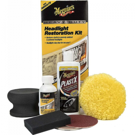 Faruri - Kit polish faruri, Meguiar's Heavy Duty Headlight Restoration, gramaj 118 ml