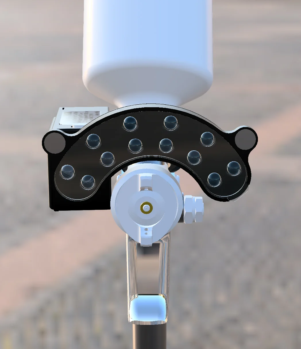 Lampa auxiliara universala led, Pyktek PK6000K, se poate monta pe aproape orice pistol de vopsit [1]