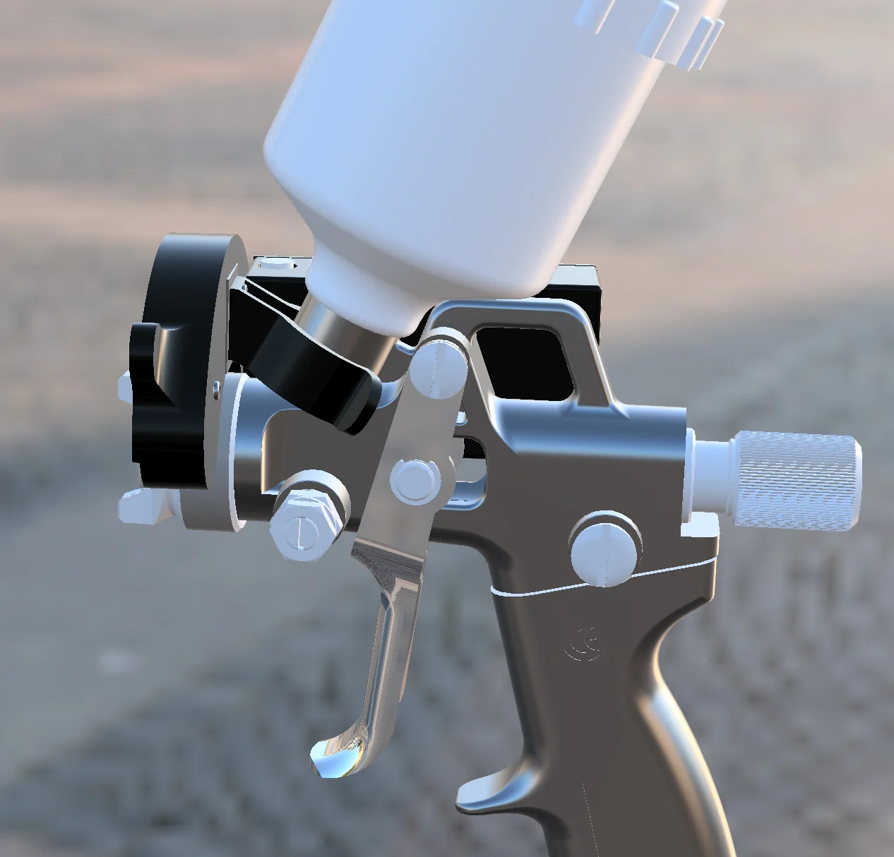 Lampa auxiliara universala led, Pyktek PK6000K, se poate monta pe aproape orice pistol de vopsit [2]