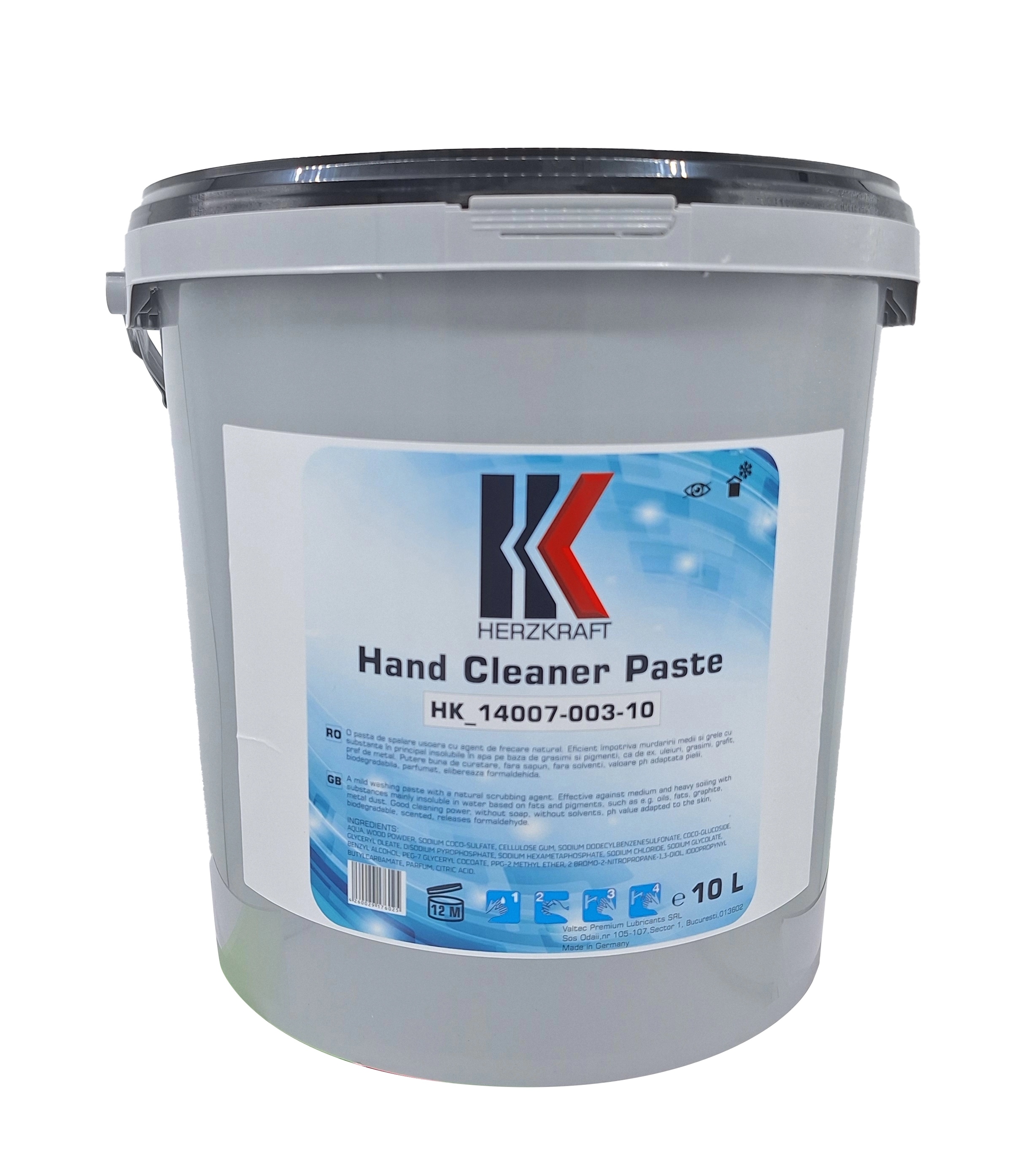 2. CONSUMABILE - Pasta pentru curatarea mainilor, Herzkraft 14007, indepartarea vopselelor pe baza de solvent sau apa, adezivului, uleiului, grasimii si a altor impuritati , cantitate 10 litri