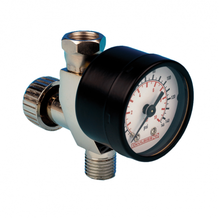 Manometre - Regulator de presiune aer cu manometru mecanic, DeVilbiss HAV-501-B, montare pe furtun, cupla 1/4, maxim 11 bar