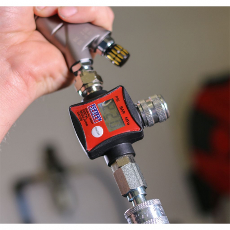 Regulator de presiune aer cu manometru mecanic, Sealey  ARD01, montare pe furtun, cupla 1/4, maxim 10 bar [1]