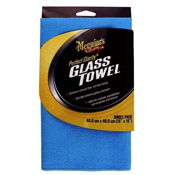 2. CONSUMABILE - Laveta microfibra, Meguiar's Perfect Clarity Glass Towel, pentru sticla, albastra, 40 x 40 cm