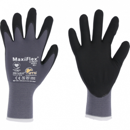 2.1 PROTECTIE PERSONALA - Manusi de protectie, Forch MaxiFlex, foarte rezistente, culoare gri, set 1 prereche