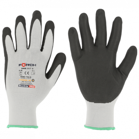 2.1 PROTECTIE PERSONALA - Manusi tricotate, Forch Duo-Grip Plus, foarte rezistente, culoare gri-negru, set 1 prereche