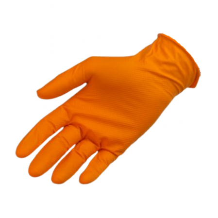 Manusi protectie - Manusi nitril, 4CR 6768, foarte rezistente, culoare portocaliu, cutie 50 buc