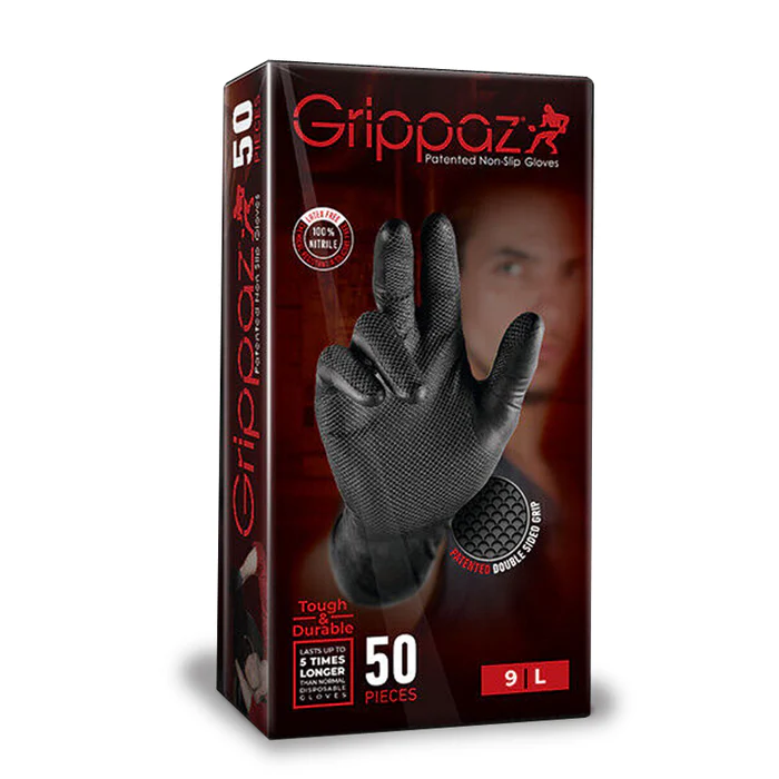 2.1 PROTECTIE PERSONALA - Manusi Nitril, Grippaz AD-00-002X, texturate, culoare negru, cutie 50 buc