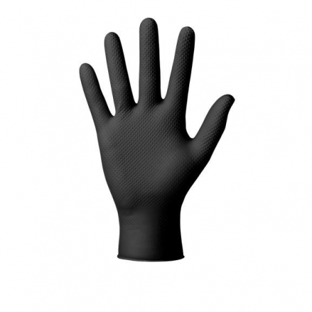 2.1 PROTECTIE PERSONALA - Manusi nitril, Promex LK55397, foarte rezistente, culoare negru, cutie 50 buc