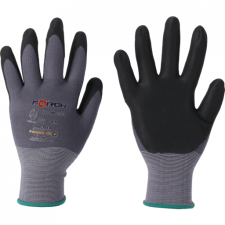 2.1 PROTECTIE PERSONALA - Manusi tricotate, Forch Fin PU, foarte rezistente, culoare gri-negru, set 1 prereche